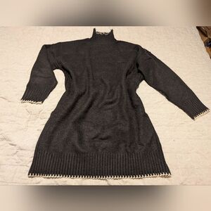 Max Studio Dark Gray Knit Sweater Dress
